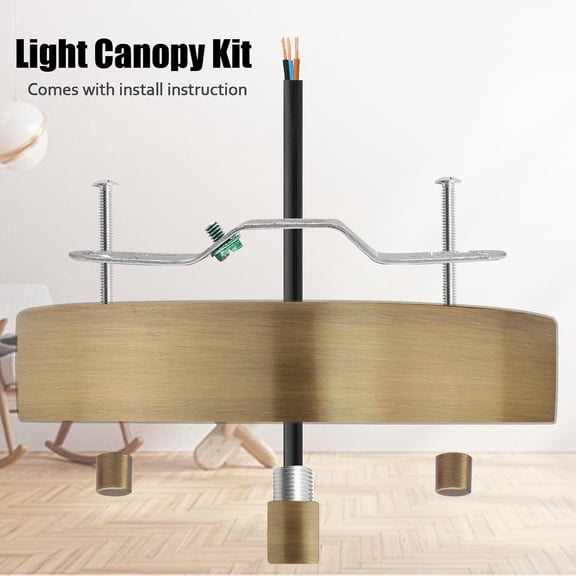 FJSHN-5 Inch Light Canopy Kit for Ceiling Light, Pendant Light Cover Plate, 1 Set Metal Chandelier Canopy Kit with Mounting Hardware (Brass)