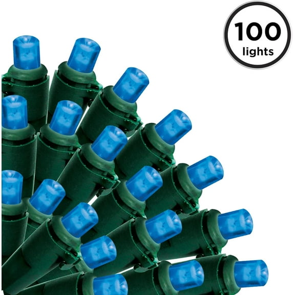 FJSHN-50 Lt Micro Mini LED Lights, Blue, Green Wire