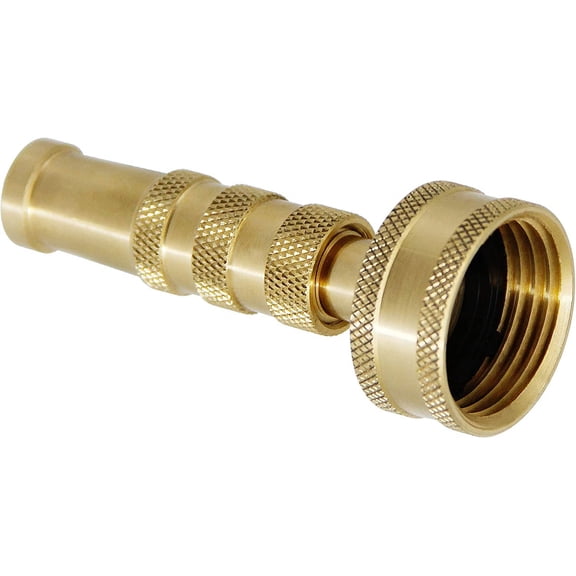 FJSHN-Brass Hose Nozzle, Heavy-Duty Brass Adjustable Twist Hose Nozzle, 2 Pack (3")