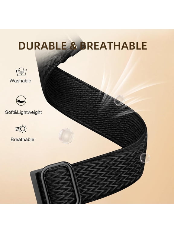 -Compatible for Mingdaln P90 /Tikland T60 T68 P98 Smart Watch Bands, Nylon Stretch Watch Strap Fabric Breathable Adjustable WristbandNot Fit for Mingdaln G28 G20