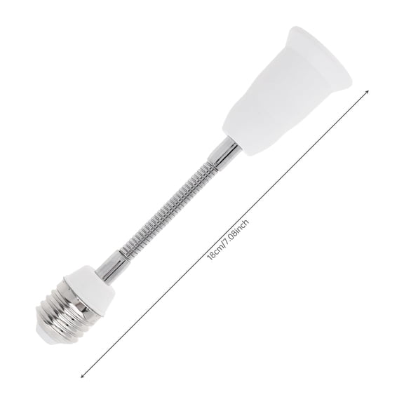 FJSHN-E26/E27 Light Socket Extender Adapter, Adjustable E26/E27 to E26/E27 Flexible Gooseneck LED Lamp Bulb Extension, 180mm/7.1inch Socket Converter (Pack of 2)