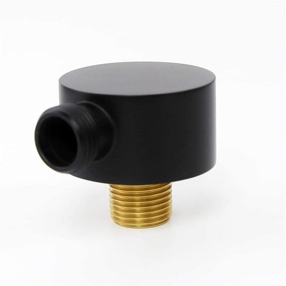 FJSHN-Faucet Wall Supply Elbow Drop Ell Hand Held Shower Hose Connector Wall Union Water Supply for Handheld Shower Head Shower Elbow Hand Shower Replacement Part Tub Hose Adapter Attachment Matte Bl