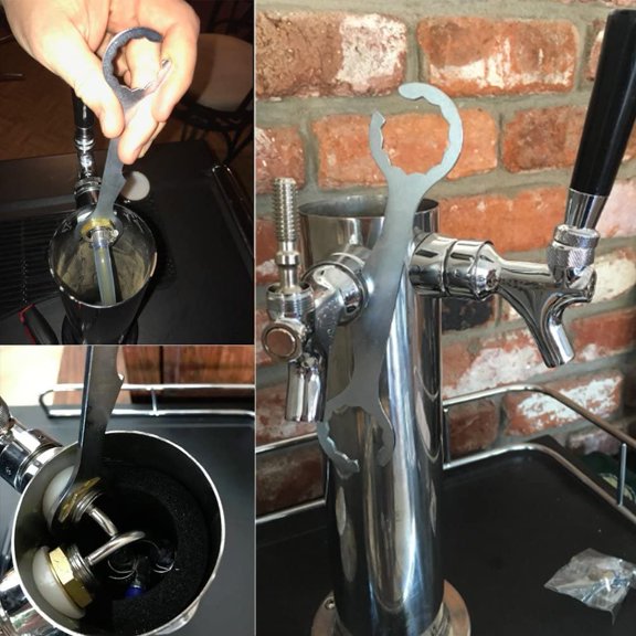 FJSHN-Faucet Wrench, Multifunctional Spanner Wrench for Tap Beer Tower Coupler Kegerator
