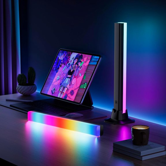 FJSHN-LED Light Bar RGB Lamp,Smart Lighting Tower Starter Kit with Remote for PC, TV, Gaming Room and Computer Case