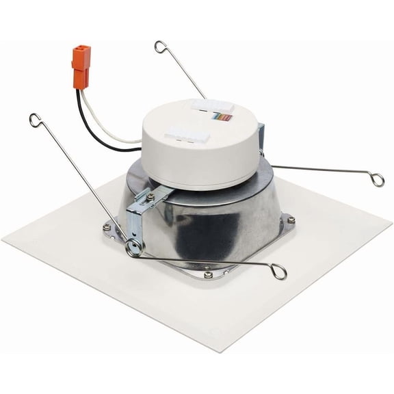 FJSHN-LED Retrofit Downlight with Stepped Baffle, CCT and Wattage Selectable, 5-6 Inch Square, White