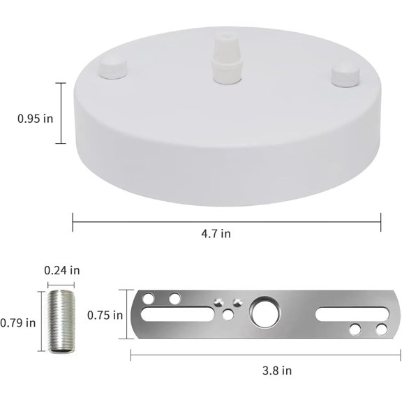 FJSHN-Light Canopy Kit White,4.7" US UL Vintage Chandelier Ceiling Light Plate for Pendant Light Chandelier Canopy Kit with All Mounting Hardware,Lighting Fixture Cover Plate for Easy Installation