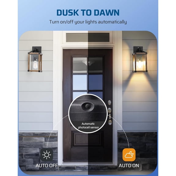 FJSHN-Light Sensor Socket 4 Pack, Automatic Dusk to Dawn E26/E27 Socket Adapter, Double Sensors for Porch/Wall Light Fixtures, Compatible with Incandescent/CFL/LED/Halogen, Black, ETL Listed