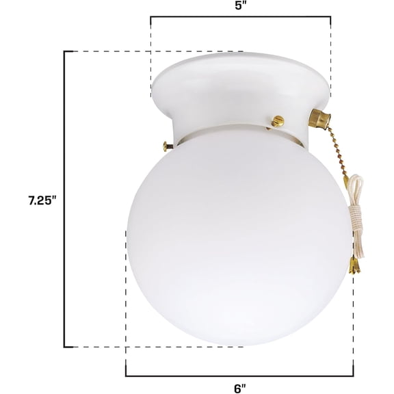 FJSHN-Lighting 6-Inch Ceiling Fixture, White