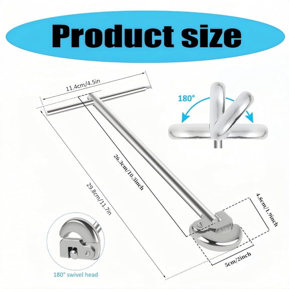 FJSHN-Luvilly11 Inch Adjustable Basin Wrench, Long Handle Tap Nut Spanner Sink Wrench, Capacity of 5/16" to 1-1/8" Basin Spanner for Fixing Back and Union Nuts Under SinkChrome