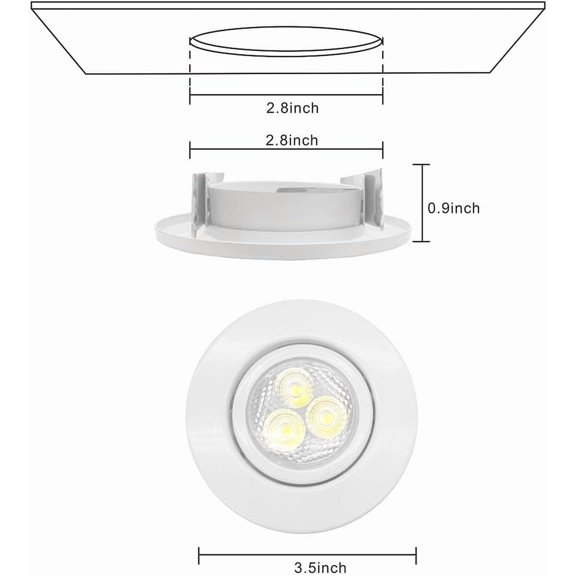 FJSHN-Pack of 6 pcs JX-9705-6 LED Downlight Fixture Housing MR16 Cut Out Size: 2.8inch GU5.3 Metal Trimless Recessed Round Frame.Ceiling Spotlights Mounting Frame.