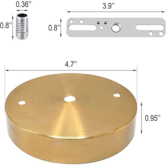 FJSHN-Pendant Light Canopy Kit, 4.7 Inches Ceiling Light Fixture Cover Plate with Mounting Hardware for Chandelier, Lighting Canopy (Gold)