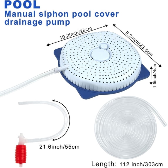 Pool 90s FJSHN-Pool Cover Water Siphon Pump Kit, Automatic Removal for Above ...