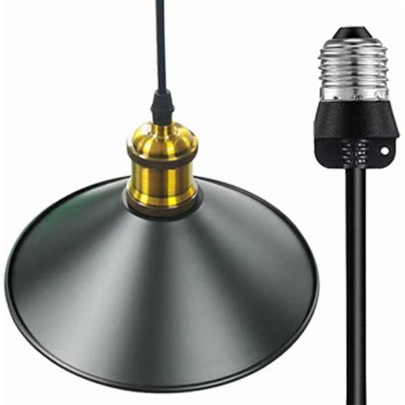 FJSHN-Screw in Hanging Light Fixture Instant Pendant Light,Recessed Light Conversion Kit with E26 Screw-in Adapter for Bedroom,Living Room & Kitchen Island Lighting (Classic)