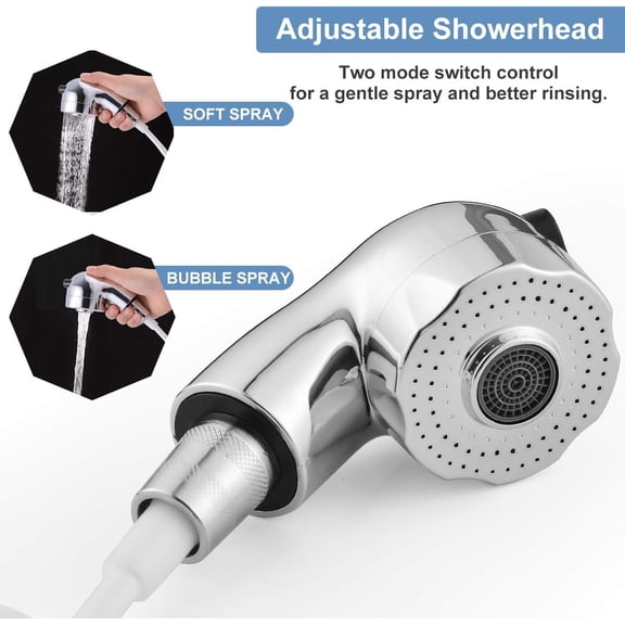 FJSHN-Sink Faucet Sprayer Hand Shower Sink Shower Hose Sprayer for Hair Washing,Rinser Set with Faucet Adapter, Shower Stand and Hose - for Utility Room, Bathroom, Laundry Tub