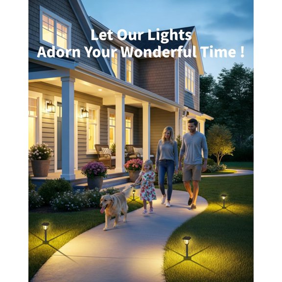 FJSHN-Solar Pathway Lights 2 Pack Mini Outdoor 3000K Bright Auto On/Off Solar Garden Lights Long Lasting Solar Powered Landscape Light for Path Yard Walkway Lawn Driveway Decor Lighting - Warm White