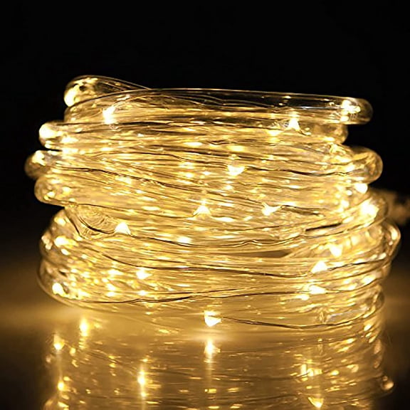 FJSHN-Solar Rope Lights Outdoor 16.5ft 50LED Waterproof Solar Power String w/Light Outdoor Rope Lights Ideal for Home Garden Party Wedding Decoration (Warm White)