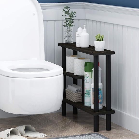 FJSHN-Turn-N-Tube Slim Space Saving Storage Rack, Espresso/Black