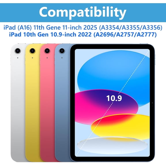 FJSHN-for iPad 10th Generation Case with Keyboard (10.9", 2022),iPad Keyboard Case for 10.9" 10th Gen, Detachable - Pencil Holder - Flip Stand Cover - Keyboard Case for iPad 10th Gen 10.9 inch 2022 B