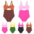 thumbnail image 1 of FJUCHAI 2-12Y Big Girls Jumpsuit Swimsuit Bikini Kids Spaghetti Straps Swimwear Youth Quick Dry One-Piece Bathing Suit, 1 of 6