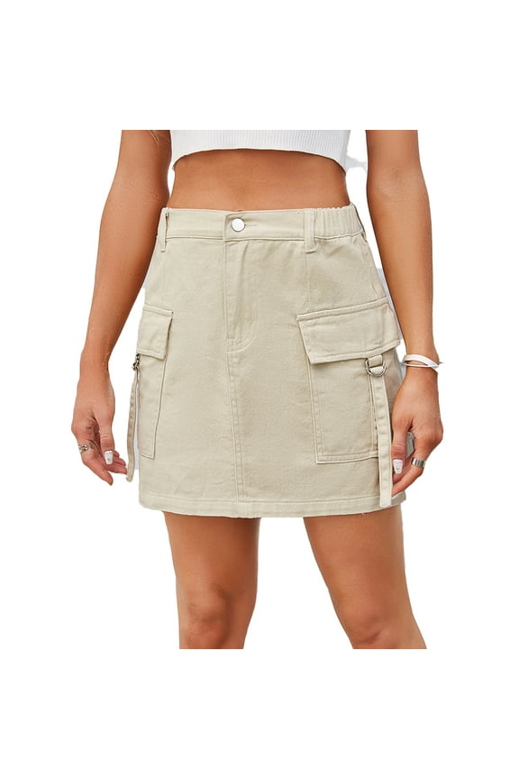 Cargo Shorts for Women Casual Summer Skorts Skirts Female High Waisted Short Skort with Pockets S-XXL