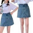 thumbnail image 1 of FJUCHAI Girls Youth Tween Denim Skorts Stylish Summer Jeans Shorts Lightweight Quick-Dry Shorts for 5-14Y, 1 of 9