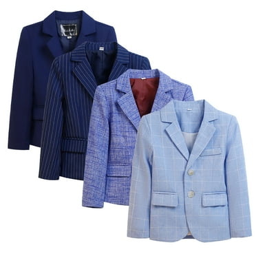 FJUCHAI Kids Blazer Suit Jacket Teen Boys Solid Color Formal Gentleman Top Toddler Thickened Long Sleeve Suit Coats for 2-15Y