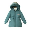 thumbnail image 1 of FJUCHAI Little Girls Parka Coats Youth Medium-Length Warm Jacket Toddler Hooded Printed Outerwear for 6-13+ Years, 1 of 6