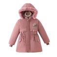 thumbnail image 1 of FJUCHAI Little Girls Parka Coats Youth Medium-Length Warm Jacket Toddler Hooded Printed Outerwear for 6-13+ Years, 1 of 8