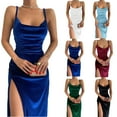 thumbnail image 1 of FJUCHAI Slip Dress for Women, Fashion Slim Split Halter Dress Women's Full Slips Basic Under Dress Nightgown Nightwear, 1 of 9