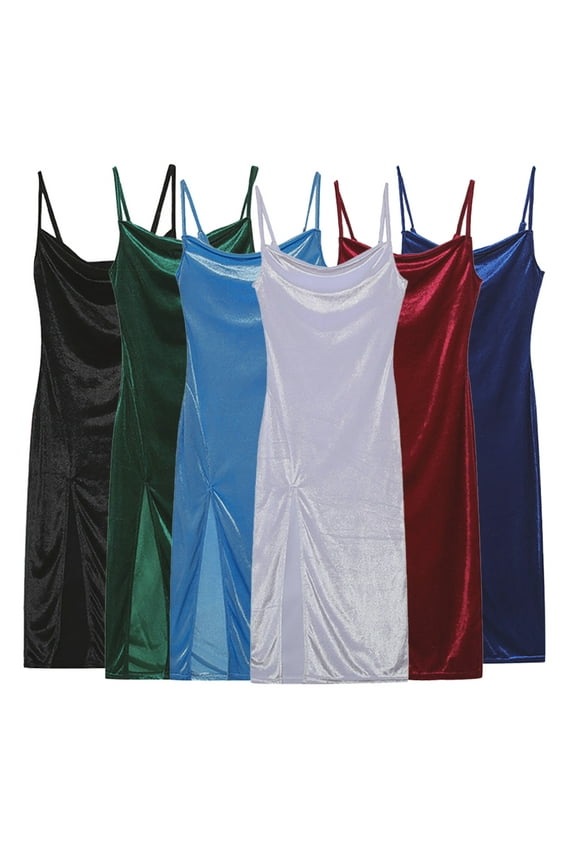 Slip Dress for Women, Fashion Slim Split Halter Dress Women's Full Slips Basic Under Dress Nightgown Nightwear