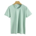 thumbnail image 1 of Fjuchai Womens T Shirts Tops Summer Round Neck Tee Casual Short Sleeve Pure Cotton T Shirts Short Sleeve T-Shirts S-3XL, 1 of 8