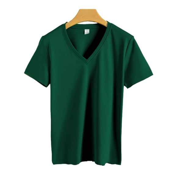 Fjuchai Summer Tops T Shirts for Women Short Sleeve Casual V Neck T Shirts Short Sleeve Gym Shirts Running Workout Tops S-3XL