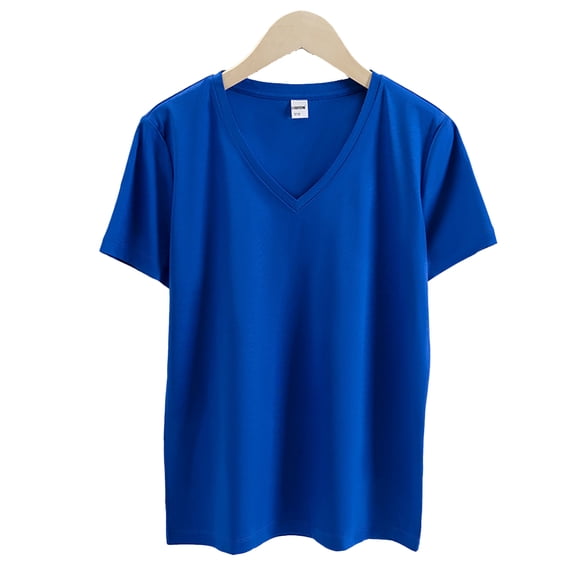 Fjuchai Summer Tops T Shirts for Women Short Sleeve Casual V Neck T Shirts Short Sleeve Gym Shirts Running Workout Tops S-3XL