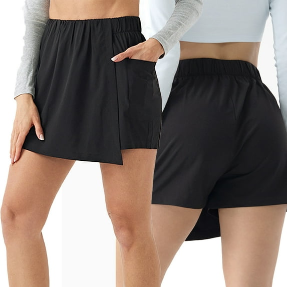 FJUCHAI Women's Skirt Light Tennis Skirt Shorts Women's Pocket Sports Outdoor Sports Skirt With Pockets S-XL