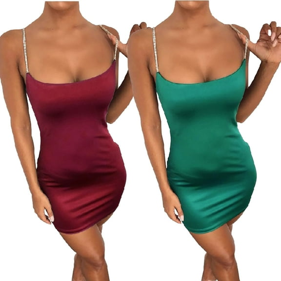 FJUCHAI Women's Slip Dress,Spaghetti Strap Dress Dress Basic Adjustable Under Mini Dress