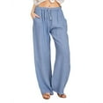 thumbnail image 1 of FJUCHAI Women's Wide Leg Pants Plus Size Linen Drawstring Cropped Pants Drawstring Trousers Culottes S-XXXL, 1 of 8