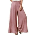 thumbnail image 1 of FJUCHAI Womens Casual Leg Pant Loose Elastic Waist Cotton Trouser Cropped Wide Leg Pants S-5XL, 1 of 7