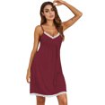 thumbnail image 1 of FJUCHAI Womens Sleepwear Nightgowns V Neck Sleepwear Cotton Adjustable Shoulder Nightgowns Summer Sleepshirt for Women S-XXL, 1 of 8