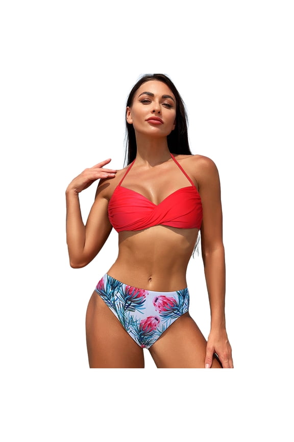 Womens Swimwear Outfit Bikini Swimsuits Set High Cut Bathing Underwire 2PCS Quick Drying Beach Set for Women S-XXL