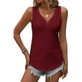 thumbnail image 1 of FJUCHAI Womens Tops Vest V-Neck Sleeveless Soft Summer Tees Loose Vest S-XXL, 1 of 10