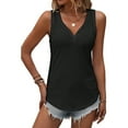 thumbnail image 1 of FJUCHAI Womens Tops Vest V-Neck Sleeveless Soft Summer Tees Loose Vest S-XXL, 1 of 10