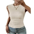 thumbnail image 1 of FJUCHAI Womens Vest T-Shirt Tops Crew Neck Sleeveless Tshirts Solid Color Casual Loose Fit Tee Shirts S-XXL, 1 of 9
