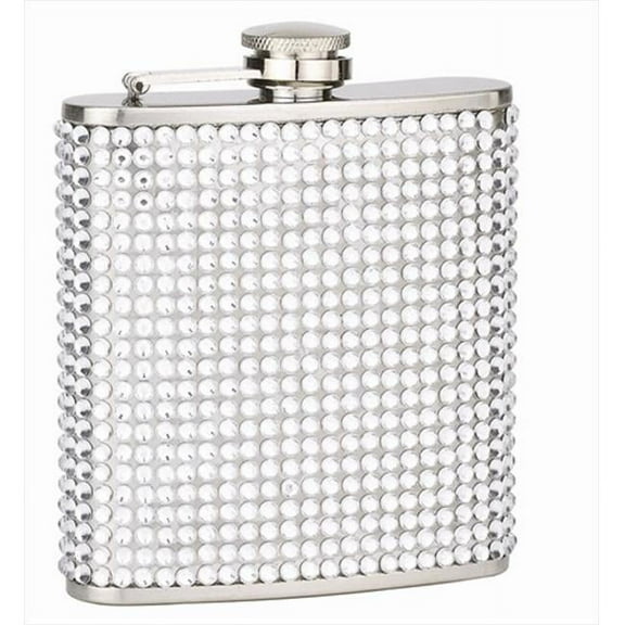 FJX Wholesale HFL-SD006 6oz Silver Diamond Bling Flask