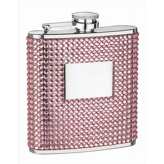 FJX Wholesale HFL-SP071 6oz Pink Diamond Stamp Flask