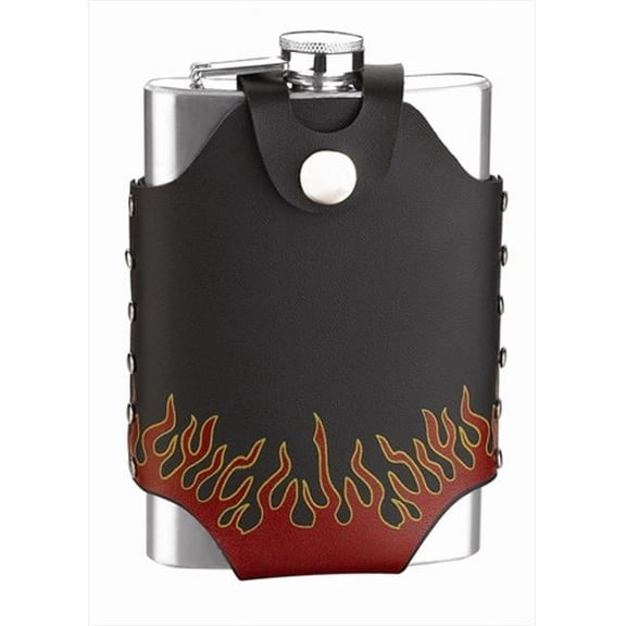 FJX Wholesale HFL-SP128 8oz Flask with Fire Bottom Pouch