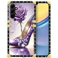 thumbnail image 1 of FKBRCL4U Compatible with Samsung Galaxy A05S Case, High Heeled Purple Diamond Rose Luxury Golden Decoration for Girl Women Soft TPU Shockproof Protective Hard PC Back, 1 of 7