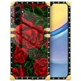 thumbnail image 1 of FKBRCL4U Compatible with Samsung Galaxy A15 Case, Vector Red Rose Green Leaf Luxury Golden Decoration for Girl Women Soft TPU Shockproof Protective Hard PC Back, 1 of 7