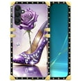 thumbnail image 1 of FKBRCL4U Compatible with Samsung Galaxy A25 Case, High Heeled Purple Diamond Rose Luxury Golden Decoration for Girl Women Soft TPU Shockproof Protective Hard PC Back, 1 of 7