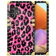 thumbnail image 1 of FKBRCL4U Compatible with Samsung Galaxy A32 4G Case, Pink Black Leopard Luxury Golden Decoration for Girl Women Soft TPU Shockproof Protective Hard PC Back, 1 of 7