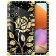 thumbnail image 1 of FKBRCL4U Compatible with Samsung Galaxy A32 4G Case, Shine Gold Rose Luxury Golden Decoration for Girl Women Soft TPU Shockproof Protective Hard PC Back, 1 of 7